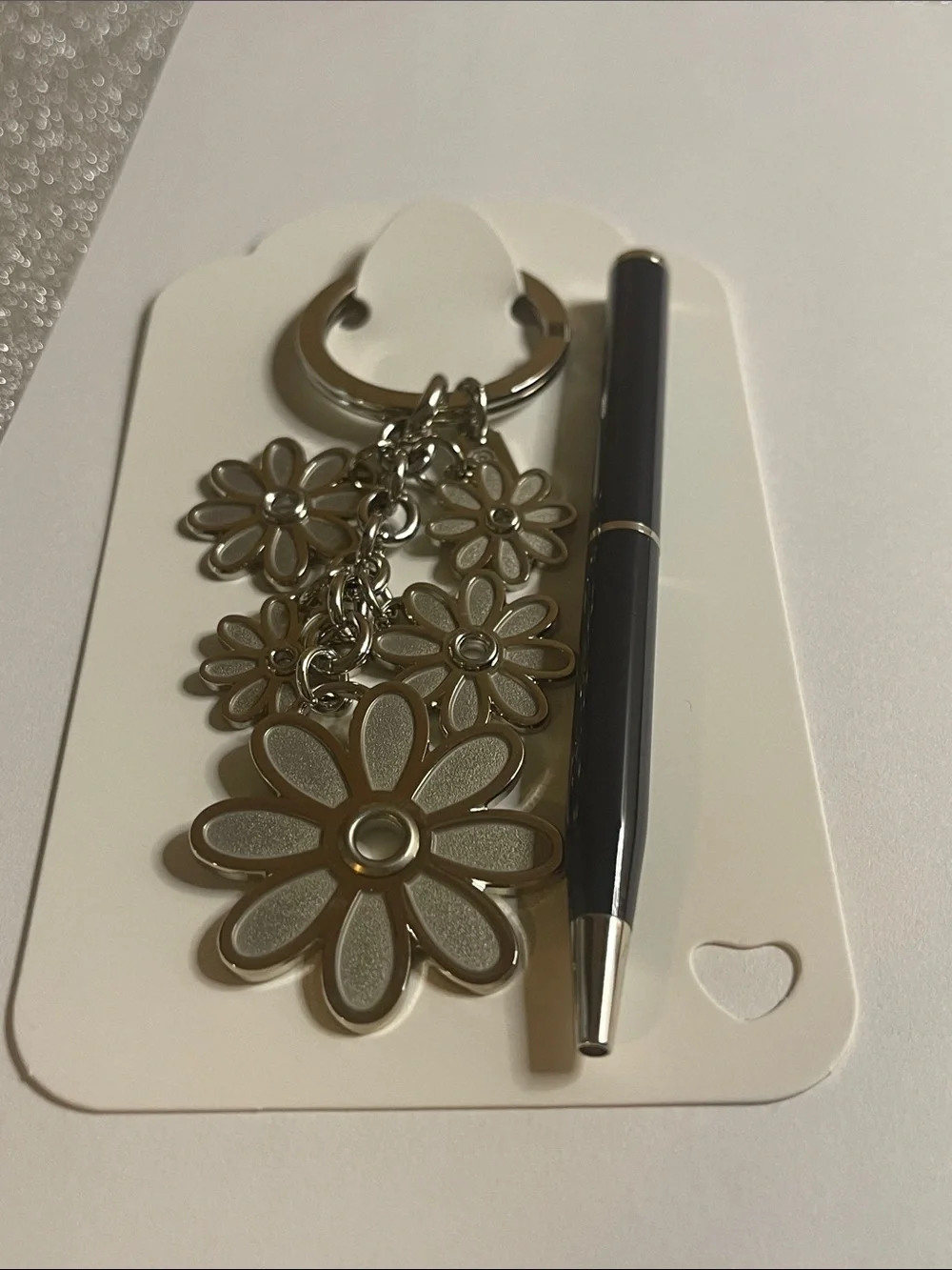 Coach Silver Daisy Charm Keychain and Coach Pen